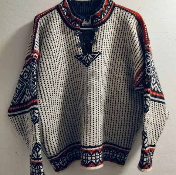Vintage 90s Dale of Norway Wool sweater S Norwegian Men's Nordic sweater - Picture 3 of 9